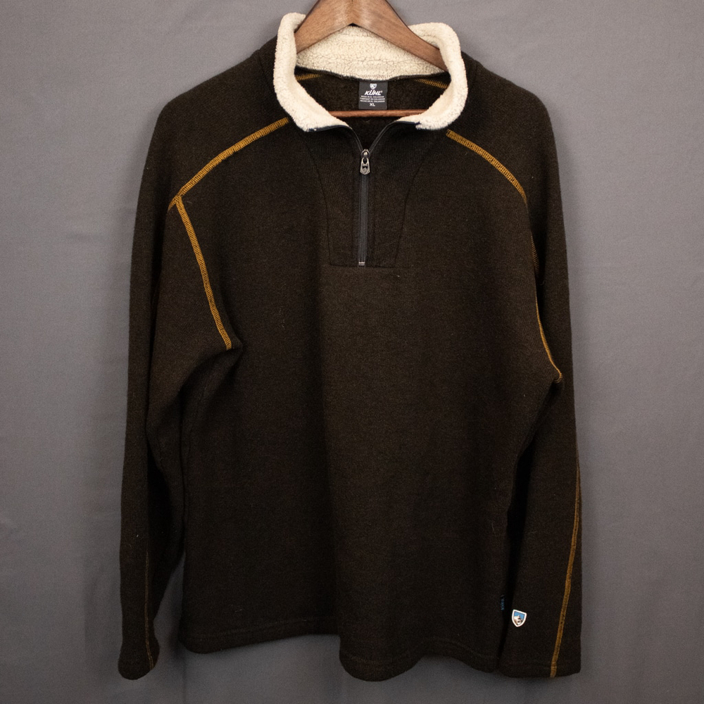 Kuhl Europa™ Alfpaca Gold 1/4 zip brown sweater-XL